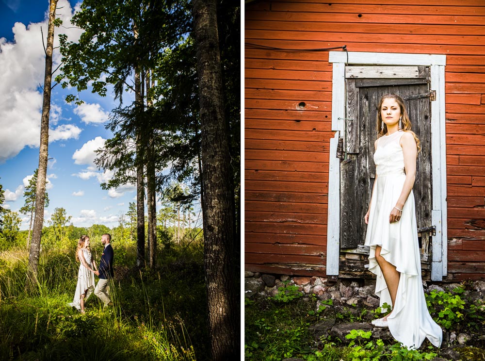 Sahra and Erik's DIY outdoor wedding in Sweden