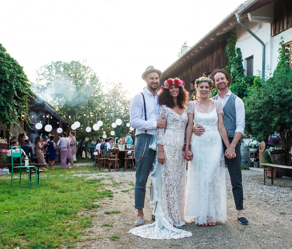 Bavarian countryside double wedding