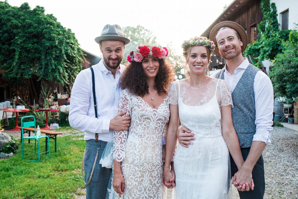 German countryside double wedding