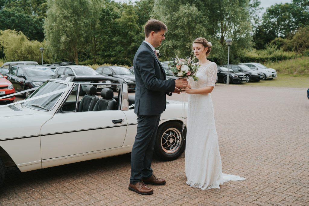 Triumph classic wedding car