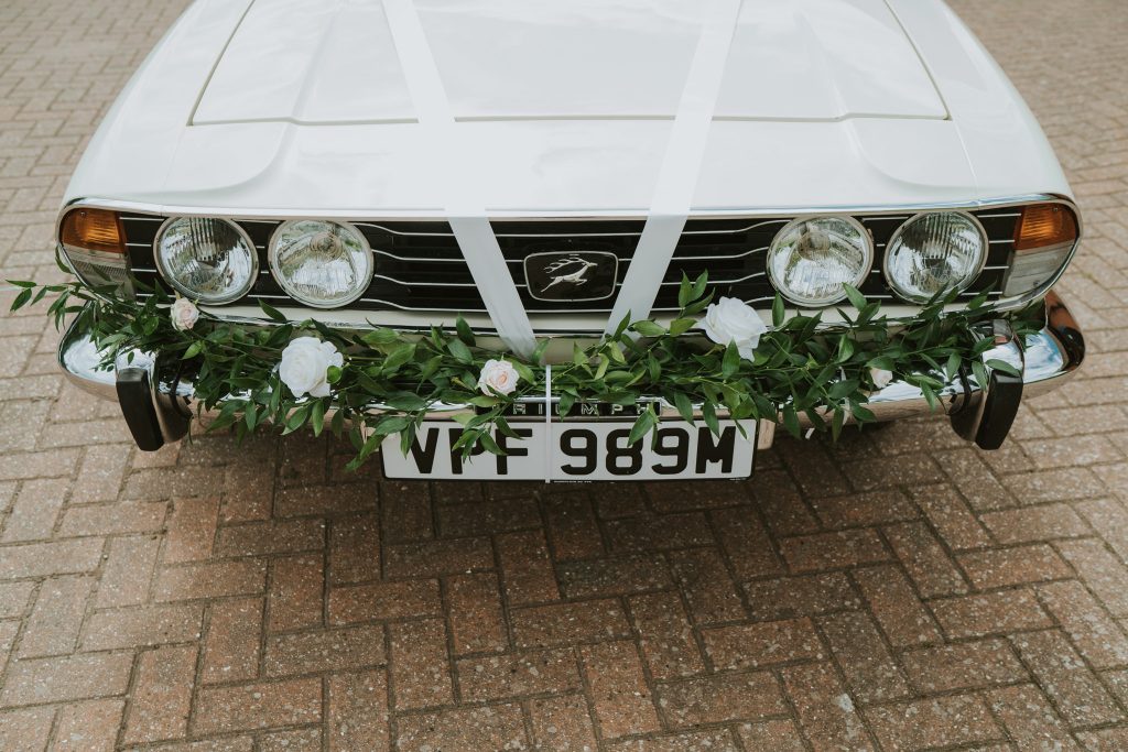 Triumph classic wedding car