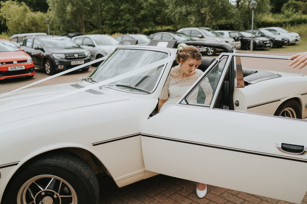 Triumph classic wedding car