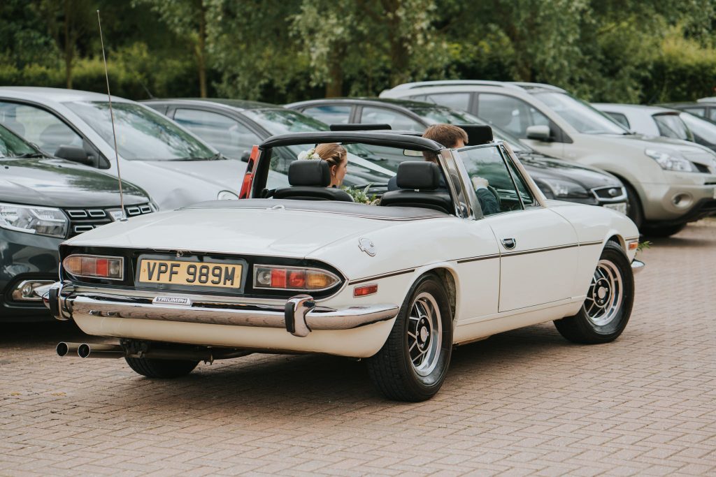 Triumph classic wedding car
