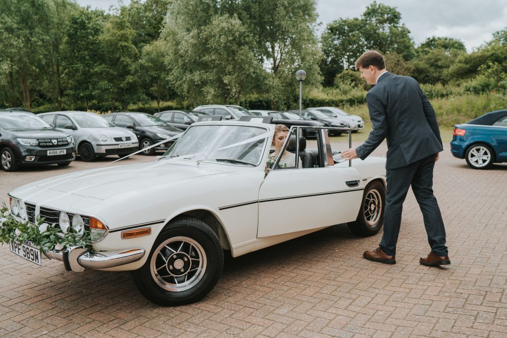 Triumph classic wedding car