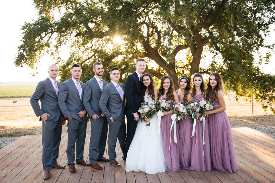 Wedding group photo at Hanford Ranch Winery