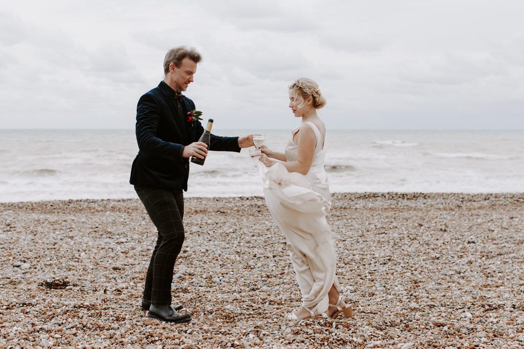 Beach wedding styled shoot in Hastings